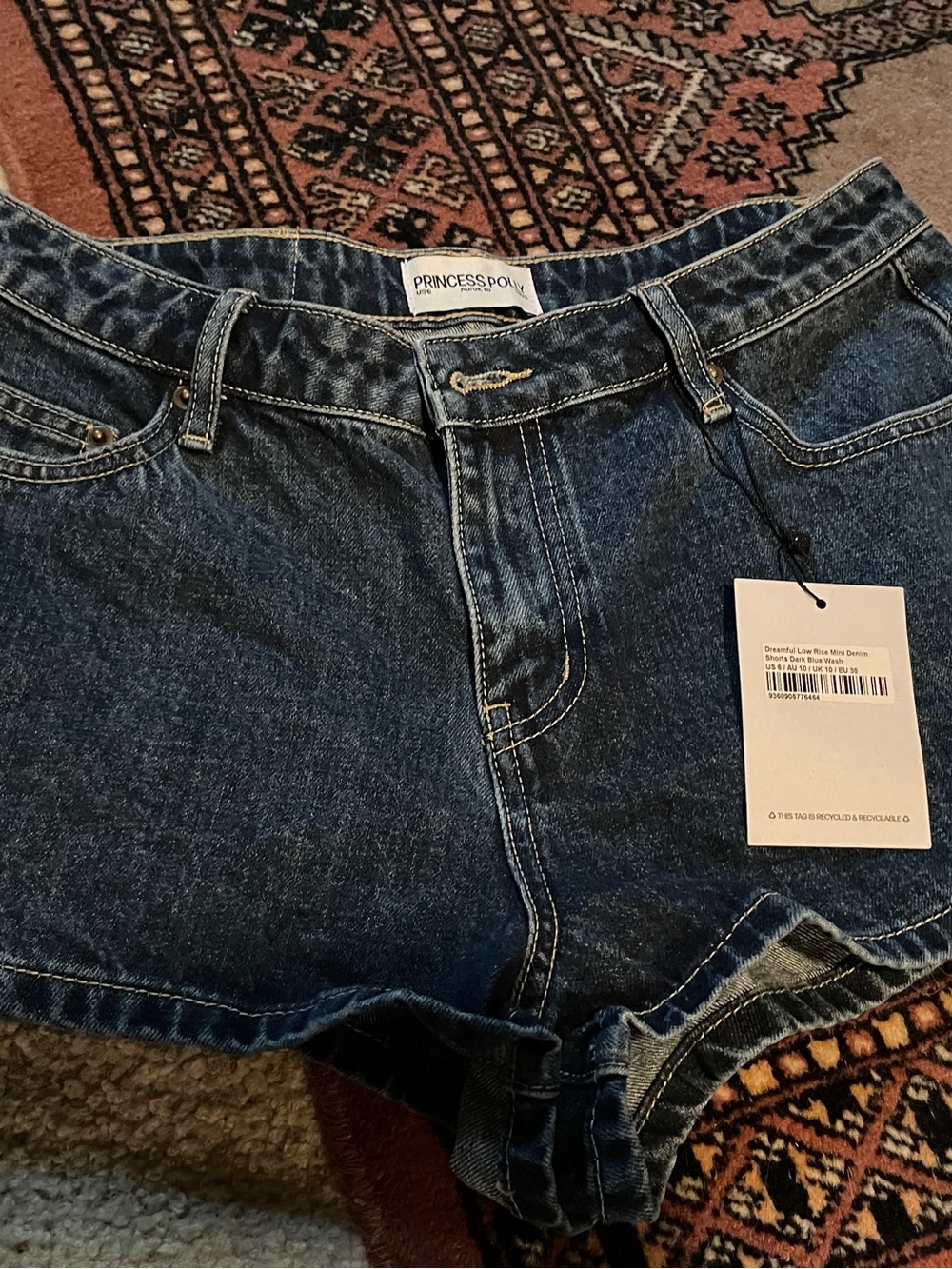 Princess Polly Dark Blue Denim Jean Shorts